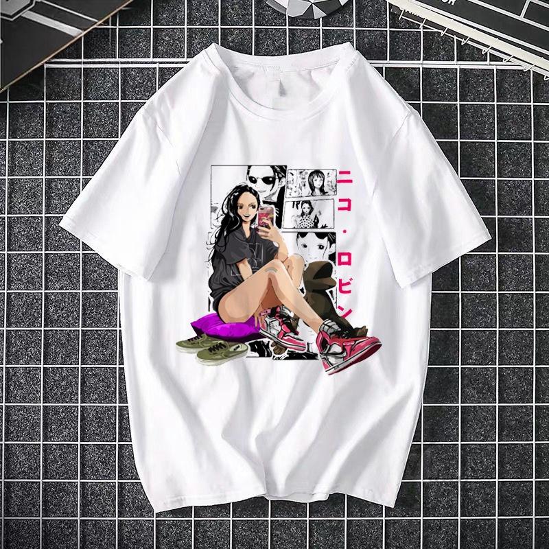 ONE PIECE Pirate King Luffy Fourth Grade Printed T-shirt Thin Top Short Sleeve Anime  Tshirt