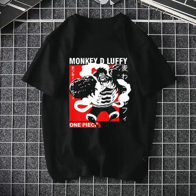 ONE PIECE Pirate King Luffy Fourth Grade Printed T-shirt Thin Top Short Sleeve Anime  Tshirt