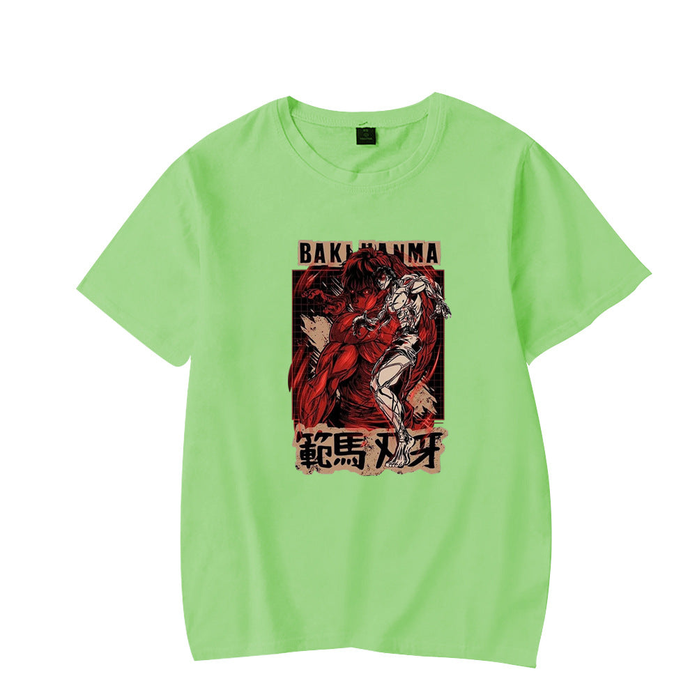 Baki Hanma The Grappler tshirt Fan Ma Cutting Teeth Short Sleeve