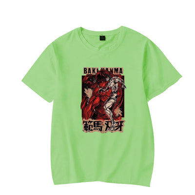 Baki Hanma The Grappler tshirt Fan Ma Cutting Teeth Short Sleeve