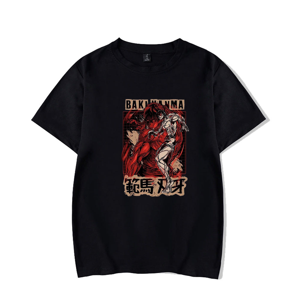 Baki Hanma The Grappler tshirt Fan Ma Cutting Teeth Short Sleeve
