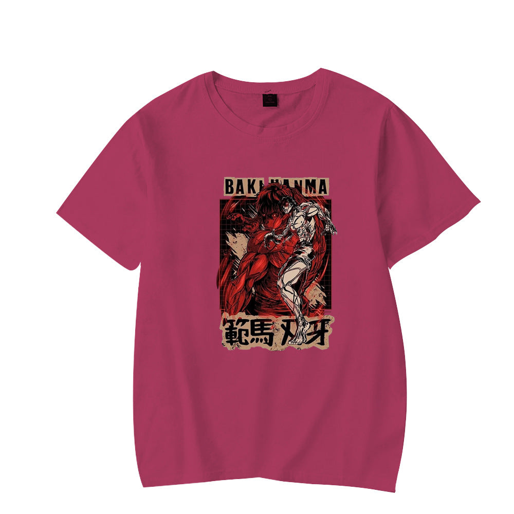 Baki Hanma The Grappler tshirt Fan Ma Cutting Teeth Short Sleeve