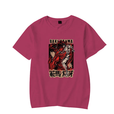 Baki Hanma The Grappler tshirt Fan Ma Cutting Teeth Short Sleeve