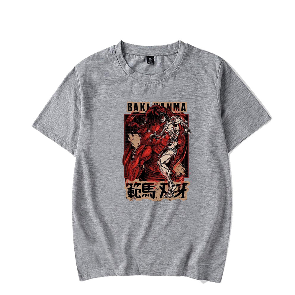 Baki Hanma The Grappler tshirt Fan Ma Cutting Teeth Short Sleeve