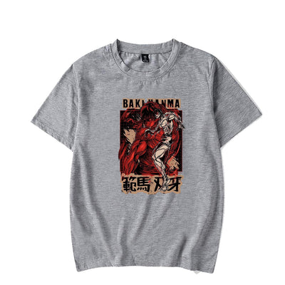 Baki Hanma The Grappler tshirt Fan Ma Cutting Teeth Short Sleeve