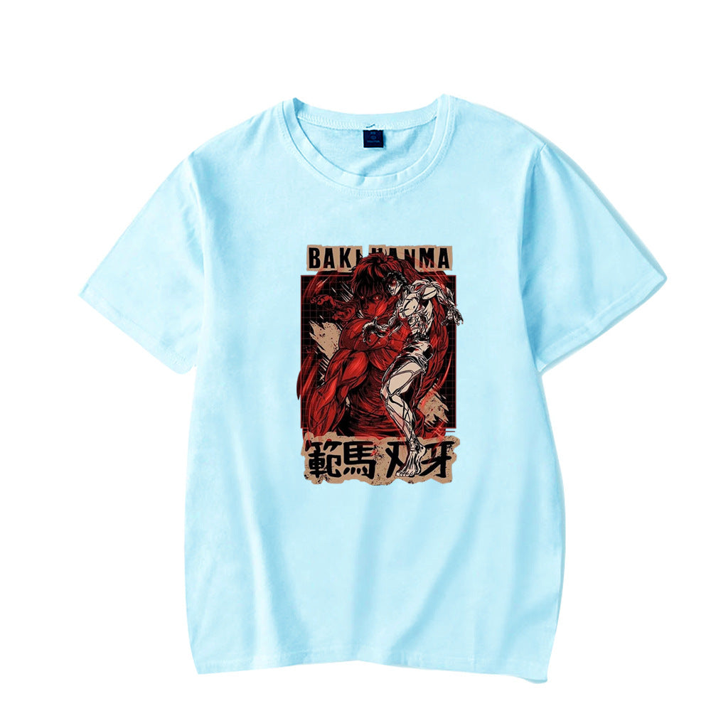 Baki Hanma The Grappler tshirt Fan Ma Cutting Teeth Short Sleeve