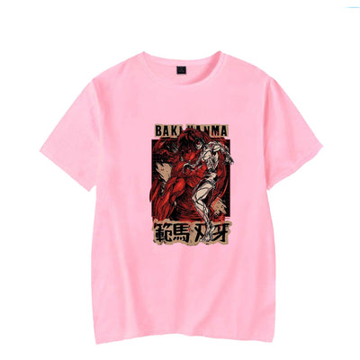 Baki Hanma The Grappler tshirt Fan Ma Cutting Teeth Short Sleeve