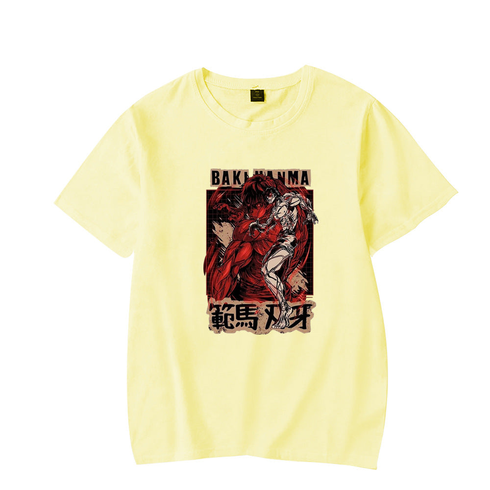 Baki Hanma The Grappler tshirt Fan Ma Cutting Teeth Short Sleeve