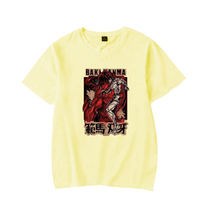 Baki Hanma The Grappler tshirt Fan Ma Cutting Teeth Short Sleeve