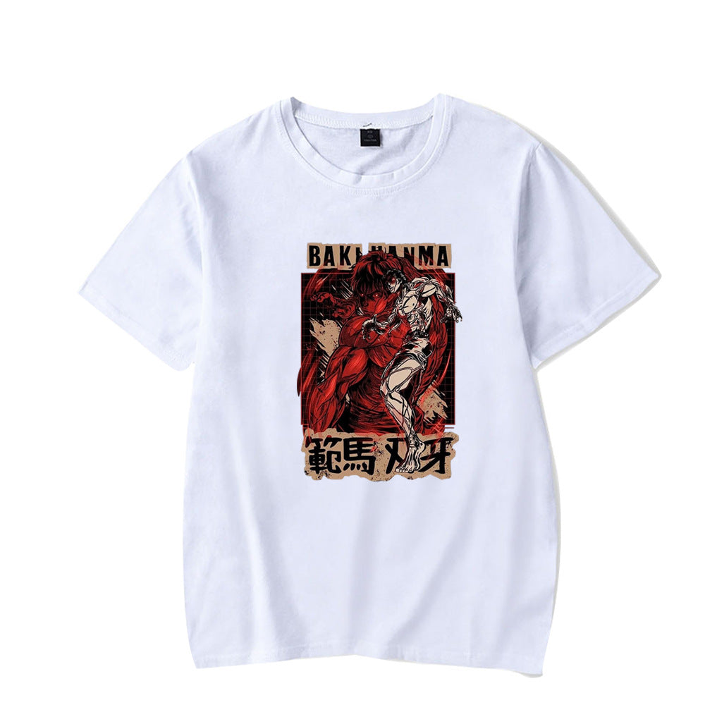 Baki Hanma The Grappler tshirt Fan Ma Cutting Teeth Short Sleeve