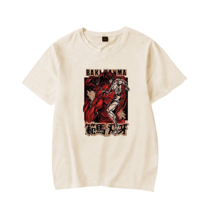 Baki Hanma The Grappler tshirt Fan Ma Cutting Teeth Short Sleeve